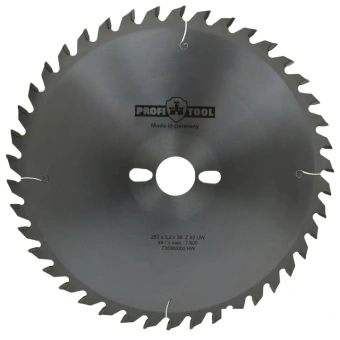 Диск пильный по дереву 250х3.2х2.2х30 мм, Z=42, форма зуба UW (ATB), продольный рез PROFITOOL
