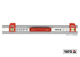 YATO Лінійка алюмінієва з ручкою YATO : 500 x 59 x 2 мм, 2 капсули | YT-70713
