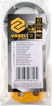 VOREL Затискач пружинний сталевий : Ø6 x 48 мм, для 6 навісних замків з дугою Ø≤ 10 мм  | 77705