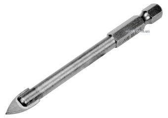 Свердло по склу і кераміці STHOR : YG6X, HEX-1/4", Ø= 8 x 80 мм [125]