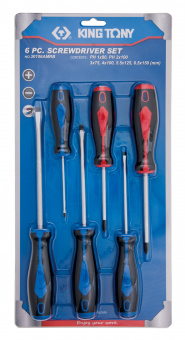 KING TONY Набор отверток 6 предметов. #14A1+14A2 | 30106AMRB