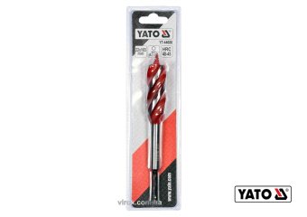 YATO Свердло по дереву YATO : Ø= 22 мм, L= 165 мм, HRC 40-45 з 4 пругами, HEX- 1/4"  | YT-44686