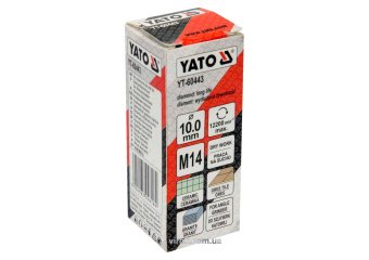 YATO Свердло по кераміці і гресу в сух і мокр YATO: Ø=10мм з алмаз пругом, до шліфмашин. кріплен-М14