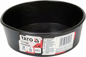 YATO Миска гумова, плоска для гіпсу і будівельних розчинів YATO, об'єм- 0,5 л, Ø= 155 мм, H= 50 мм  