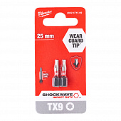 MILWAUKEE Біта SHOCKWAVE , TX9, 25мм, (2шт) | 4932471569