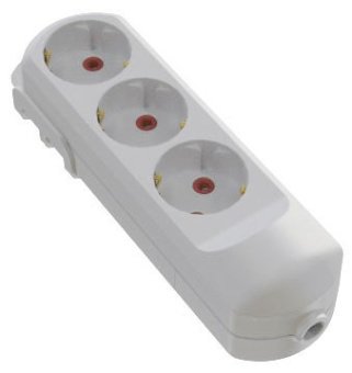 Колодка мережева VIROK: з 3 гніздами із заземленням