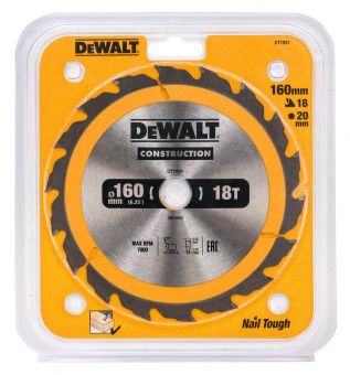 DeWALT Диск пильный , СONSTRUCTION , размер 160 х 20 мм, количество зубьев 18