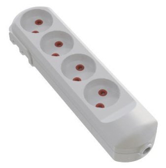 Колодка мережева VIROK: з 4 гніздами без заземлення