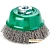 Щетка чашечная 150хМ14х2.0, Гофрированная Нержавеющая проволока 0.3 мм, 4000 об / мин LESSMANN