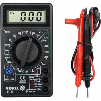 VOREL Мультиметр для вимірювання електричних параметрів : цифровий  | 81780
