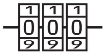 VOREL Замок навісний з кодовим замиканням : латунний корпус- 25х 10,2х30,4 мм, стал дуга- 22х12х 4 м