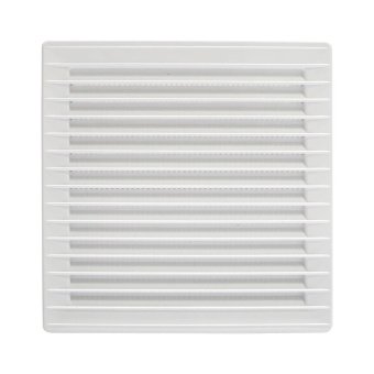 Решітка вентиляційна 172х230 мм, розємна, з пласт. сіткою, нахилені жалюзі, фланець 140х210 мм Air