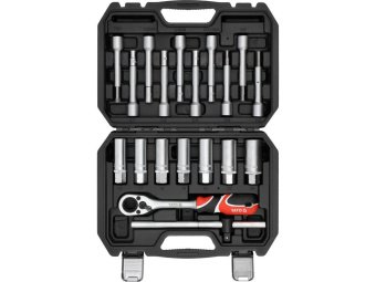 Ключі для кріплення амортизаторів YATO з тріщаткою, до квадрату 1/2", кпл. 19 шт [5]