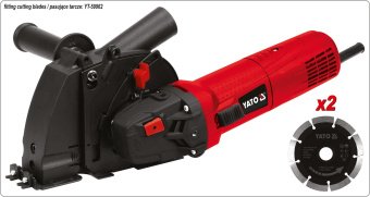 YATO Штроборіз мережевий YATO : 1700 Вт, 2 диски Ø125 x 22.23 x 2 мм, глибина/ширина- 28/30 мм  | YT