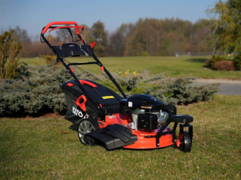 Газонокосарка бензинова YATO з приводом: 3,5кВт, ширина різання: Ø= 53 см, травозбірник- 62л