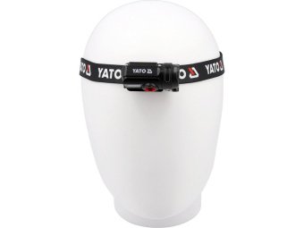 Ліхтар на чоло діодний YATO; живл. Li-Po акумул 3,7В, 0,35 АГод, 6 режимів, відстан 85/ 50/ 30/ 20 м