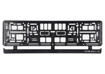 VOREL Рамка під номерний знак авто : чорна, 529 х 132 х 11 мм (пластикова)  | 83291