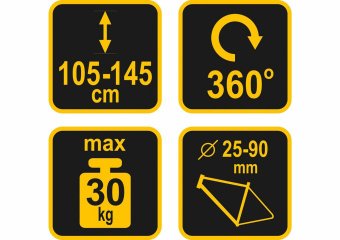 VOREL Стійка сервісна для обслуговування велосипедів; h=105-145 см, вага до 30 кг  | 77715