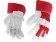 Рукавиці робочі біло-червоні YATO: бавовна + козяча шкіра, розмір 9 [10/120]