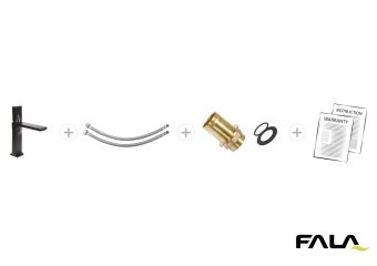 FALA Змішувач води для умивальника "NOIR 2" з кульовим регулятором, латунний корпус  | 75885