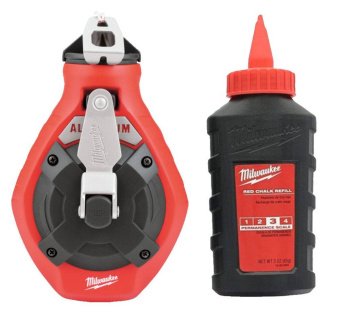MILWAUKEE Шнур тонкий розмічальний Fine Line, 30м/0,9мм, у комплекті з крейдовим порошком червоним