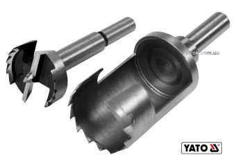 YATO Свердла по дереву: коронка і фреза YATO : Ø=35 мм, l=110/90 мм- коронка/фреза, 2 шт  | YT-33834