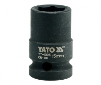 YATO Головка торцева ударна 6-гранна YATO : квадрат 1/2", М= 15 мм, L= 39 мм  | YT-1005