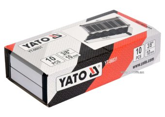 YATO Набір екстракторів для зломаних головок болтів і гайок YATO, з квадр.- 3/8". 10 Од.  | YT-06031