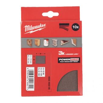 MILWAUKEE Папір шліфувальний HL, 115x107мм, набір, (10шт) | 4932492295