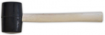 39-001 Киянка гумова, дерев'яна ручка, 450 г, 55 мм | Technics