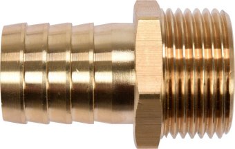 YATO Штуцер для сполучення водяного насоса з шлангом YATO; "ялинка" FI 25- різьба М32, латунний  | Y