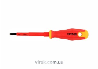 YATO Викрутка хрестова діелектрична ізольована YATO : PZ2 x 100 мм. VDE до 1000V  | YT-2826