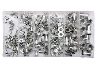 YATO Нітогайки алюмінієві YATO з різними розмірами М3-М10, 150 шт. в футлярі  | YT-36460