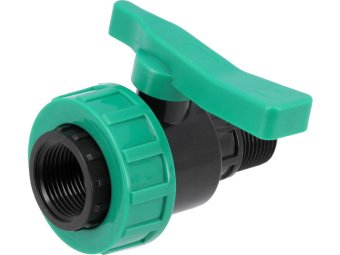 Кран кульовий до водяних пластикових труб  Ø= 1" Х 1" F/M-різьб FLO з поліпроп, для тиску 16Bar