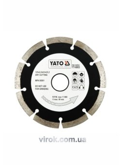 YATO Диск алмазний сегмент YATO : "SEGMENT" Ø= 125x8.0x22,2 мм. H= 2,2 мм  | YT-6003