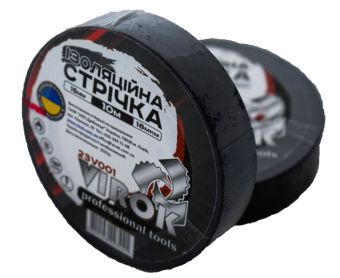 VIROK Стрічка ізоляційна : 15 мм х 10 м x 0,18 мм ЧОРНА  | 23V001