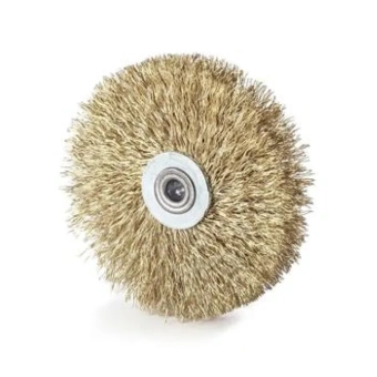 Щетка дисковая для чистки ленточных пил 80х18-20х6мм, латуновая гофрир. проволока 0.25мм LESSMANN