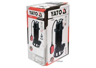 YATO Насос для брудної води мережевий чавунний YATO, з подрібнювачем, 750Вт, 16000 л/год, макс.висот