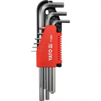 YATO Ключі 6-гранні Г-подібні YATO : Cr-V, М 1,5-10 мм, 9 шт.  | YT-0500