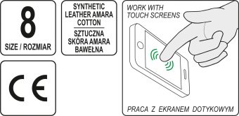 YATO Рукавиці робочі чорно-жовті зміцнені YATO для сенс. екранів, штучна шкіра +бавовн трикотаж,розм