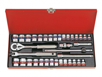 KING TONY Набор головок 3/8" 36 ед. 12-ти гранные,короткие, дюймовые+метрические | 3036CR