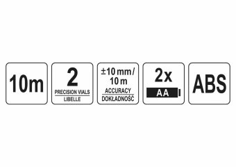 YATO Рівень лазерний для укладання плитки YATO: діап.- 10м,+/-1мм, кут-90°, 2 лазера, 2 капсули, 2xA