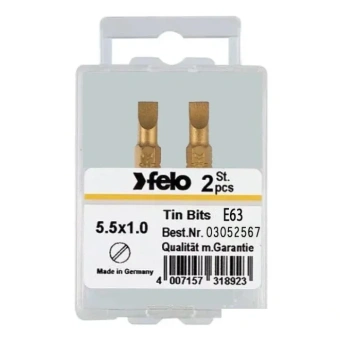 Бита FELO 5,5х1,0х50 мм TIN, 1/4, С 6,3, ВОХ (2 шт.) (03052567)