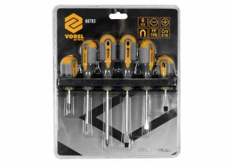 VOREL Набір викруток : SL6.5x38/5.5 x75/6.5 x100 мм, PH2 x 38/PH1x75/PH2 x100 мм, Cr-V, 6шт  | 60783
