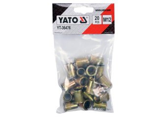 YATO Нітогайка сталева YATO; М 12, l= 22 мм, 20 шт.  | YT-36476