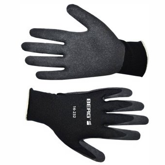 Рукавички, тонке подвійне плетіння, хвилястий латекс, L-XL Berg | 16-232