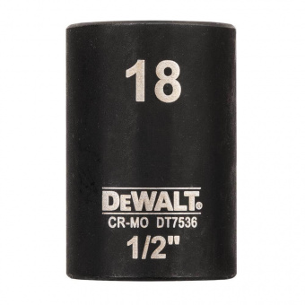 Головка торцева ударна "IMPACT" DeWALT, коротка, 1/2" х 18 мм, шестигранна | DT7536