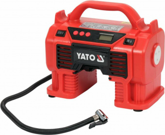 YATO Компресор акумуляторний,YATO Li-Ion 18В,3.0AxГ,60Вт,тиск ≤ 11Bar,под повітря-21л/хв(БЕЗ АКУМУЛЯ