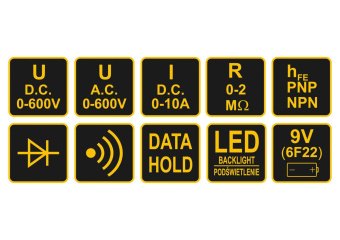 VOREL Мультиметр для вимірювання електричних параметрів : цифровий з LCD-дисплеєм  | 81773