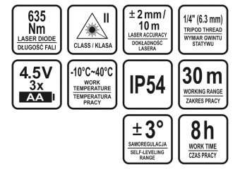 STHOR Нівелір лазерний самонівелюючий : дальність- 30 м, з тримачем, точність- ± 2 мм/10 м DW | 1800